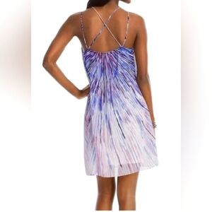 WHBM Multi-colored purple & white dress many occasion dress. NEW with tags.